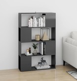 vidaXL Boekenkast/kamerscherm 80x24x124,5 cm hoogglans grijs