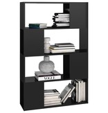 vidaXL Boekenkast/kamerscherm 80x24x124,5 cm hoogglans zwart