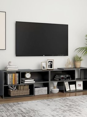 vidaXL Tv-meubel 149x30x52 cm spaanplaat hoogglans grijs