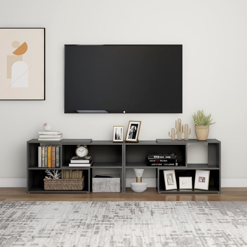 vidaXL Tv-meubel 149x30x52 cm spaanplaat hoogglans grijs