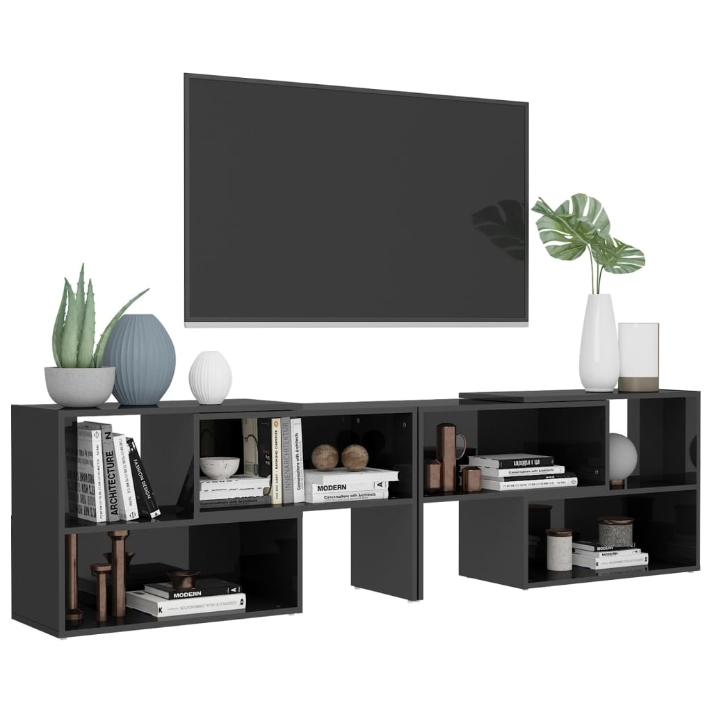 vidaXL Tv-meubel 149x30x52 cm spaanplaat hoogglans grijs