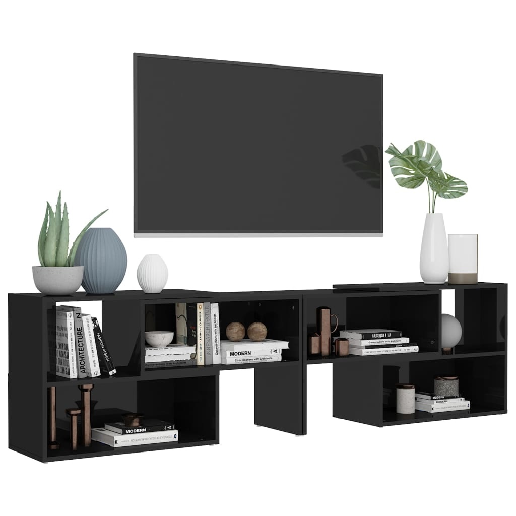 vidaXL Tv-meubel 149x30x52 cm spaanplaat hoogglans zwart