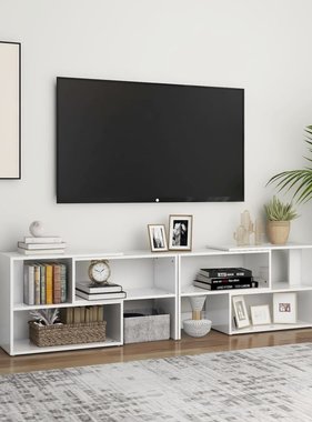 vidaXL Tv-meubel 149x30x52 cm spaanplaat hoogglans wit