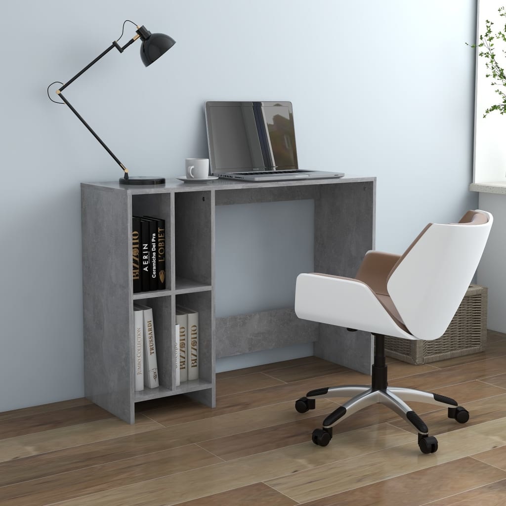 VidaXL Bureau 102 5x35x75 cm bewerkt hout betongrijs