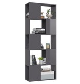 vidaXL Boekenkast/kamerscherm 60x24x155 cm hoogglans grijs