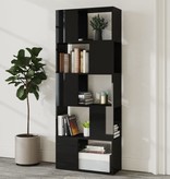 vidaXL Boekenkast/kamerscherm 60x24x155 cm hoogglans zwart