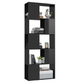 vidaXL Boekenkast/kamerscherm 60x24x155 cm hoogglans zwart