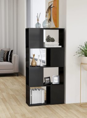 vidaXL Boekenkast/kamerscherm 60x24x124,5 cm hoogglans grijs