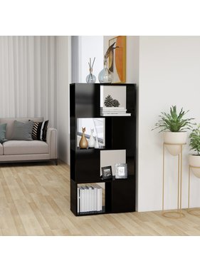 vidaXL Boekenkast/kamerscherm 60x24x124,5 cm hoogglans zwart