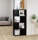 vidaXL Boekenkast/kamerscherm 60x24x124,5 cm spaanplaat zwart