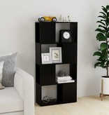 vidaXL Boekenkast/kamerscherm 60x24x124,5 cm spaanplaat zwart