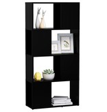 vidaXL Boekenkast/kamerscherm 60x24x124,5 cm spaanplaat zwart