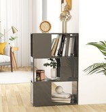 vidaXL Boekenkast/kamerscherm 60x24x94 cm spaanplaat hoogglans grijs