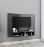 vidaXL Tv-wandmeubel 120x23,5x90 cm spaanplaat hoogglans grijs