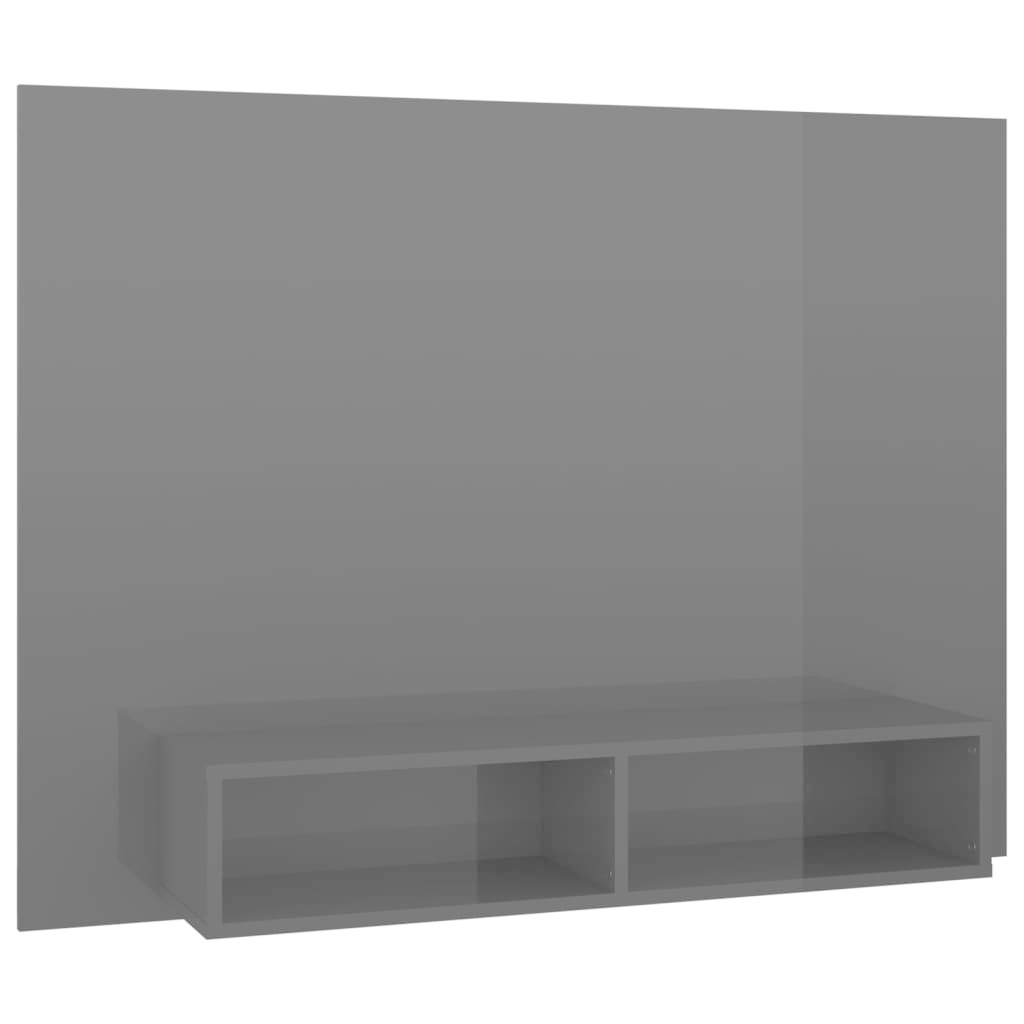 vidaXL Tv-wandmeubel 120x23,5x90 cm spaanplaat hoogglans grijs