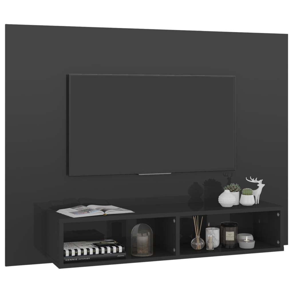 vidaXL Tv-wandmeubel 120x23,5x90 cm spaanplaat hoogglans grijs