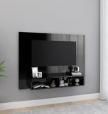 vidaXL Tv-wandmeubel 120x23,5x90 cm spaanplaat hoogglans zwart