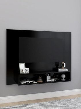 vidaXL Tv-wandmeubel 120x23,5x90 cm spaanplaat zwart