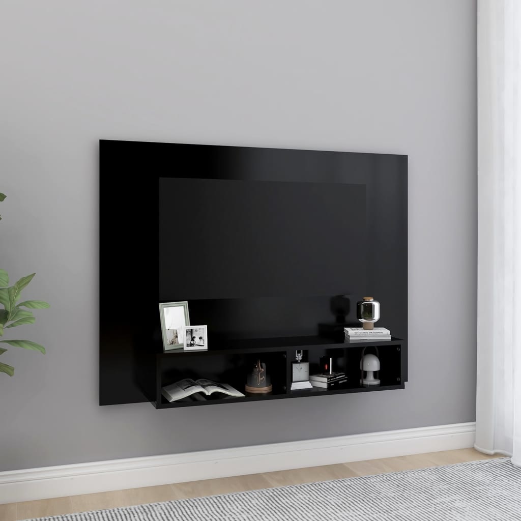 vidaXL Tv-wandmeubel 120x23,5x90 cm spaanplaat zwart