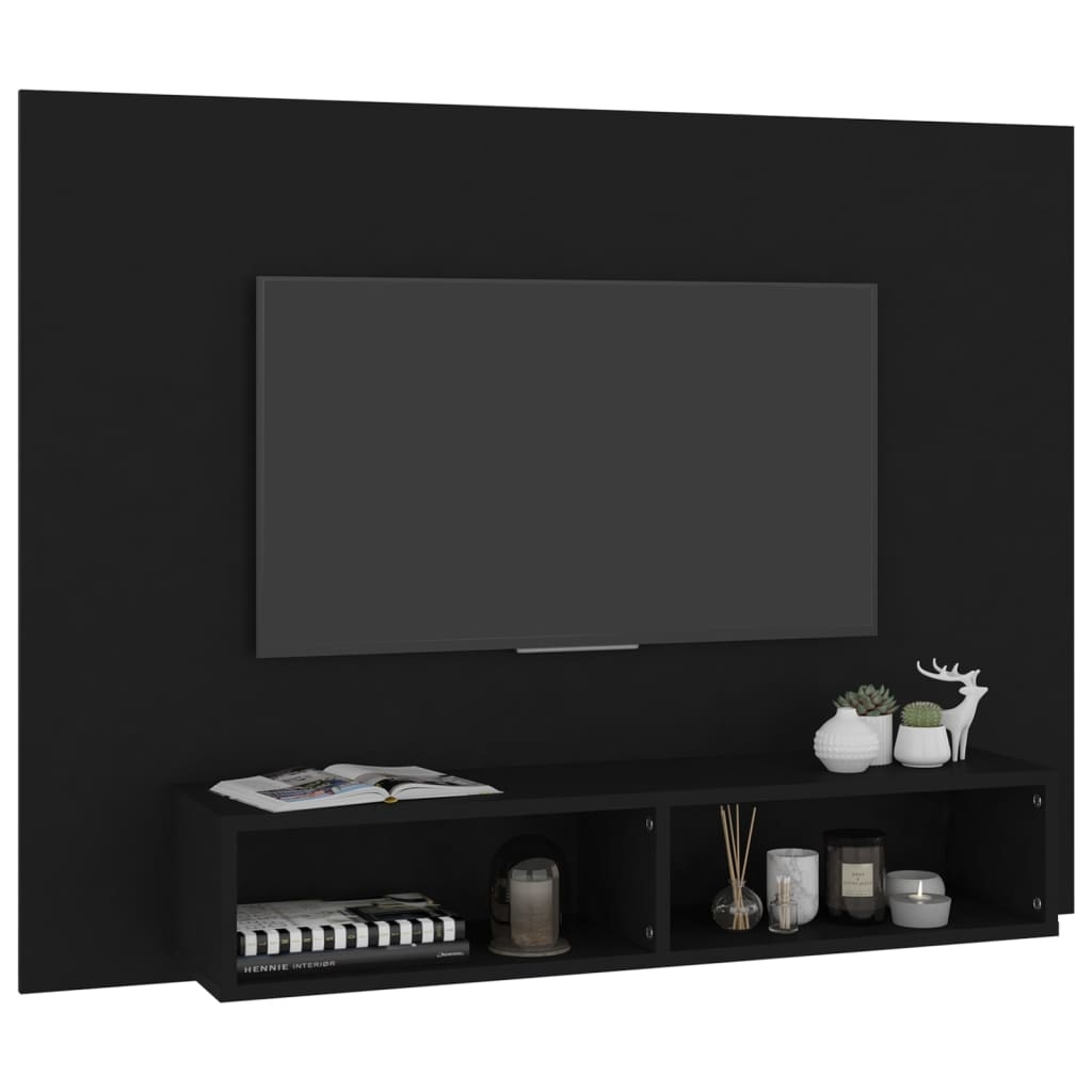 vidaXL Tv-wandmeubel 120x23,5x90 cm spaanplaat zwart