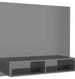 vidaXL Tv-wandmeubel 102x23,5x90 cm spaanplaat hoogglans zwart