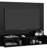 vidaXL Tv-wandmeubel 102x23,5x90 cm spaanplaat hoogglans zwart