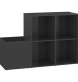 VidaXL Opbergkast 105x35,5x70 cm spaanplaat hoogglans grijs