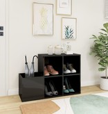 VidaXL Opbergkast 105x35,5x70 cm spaanplaat hoogglans grijs