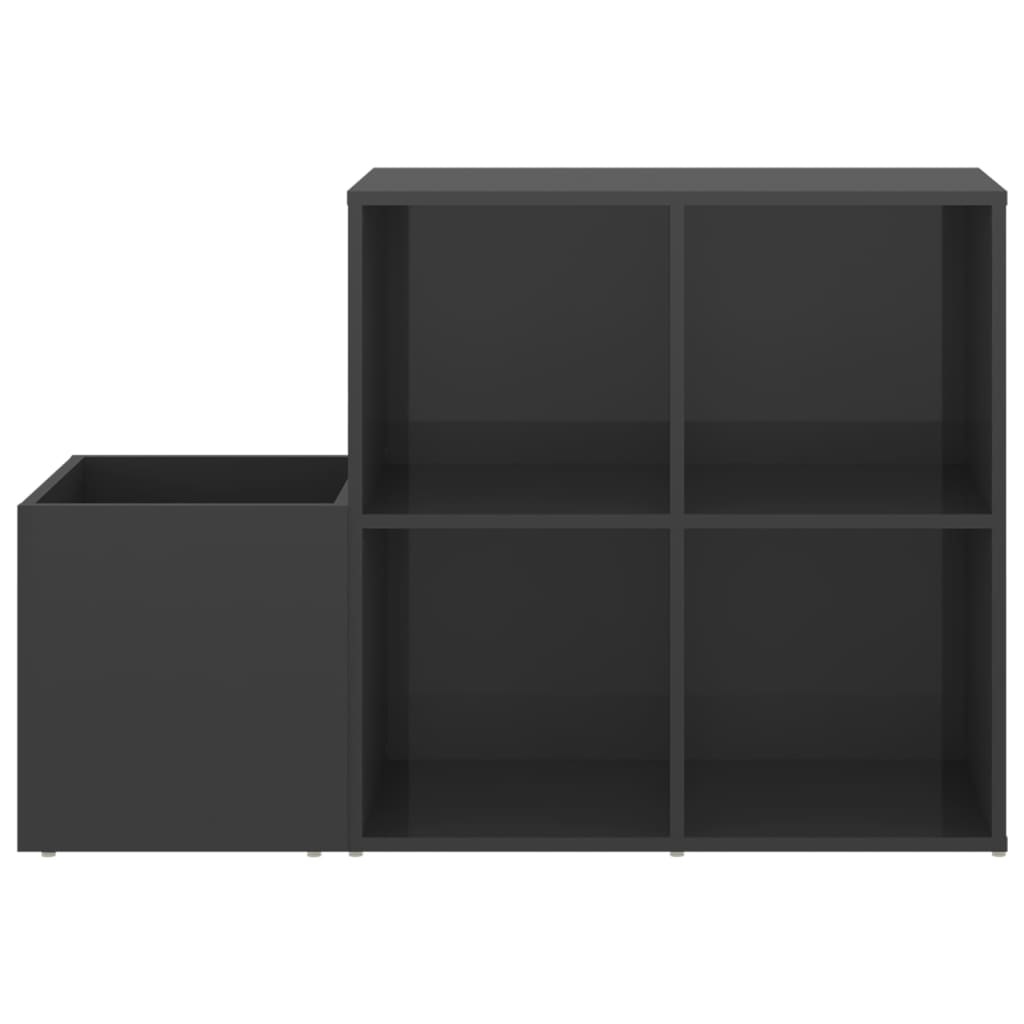 VidaXL Opbergkast 105x35,5x70 cm spaanplaat hoogglans grijs