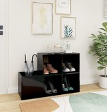 VidaXL Opbergkast 105x35,5x70 cm spaanplaat hoogglans zwart