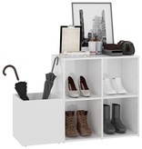 VidaXL Opbergkast 105x35,5x70 cm spaanplaat hoogglans wit