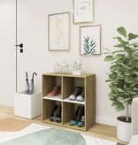 VidaXL Opbergkast 105x35,5x70 cm spaanplaat wit en sonoma eikenkleurig