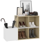 VidaXL Opbergkast 105x35,5x70 cm spaanplaat wit en sonoma eikenkleurig