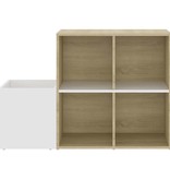 VidaXL Opbergkast 105x35,5x70 cm spaanplaat wit en sonoma eikenkleurig