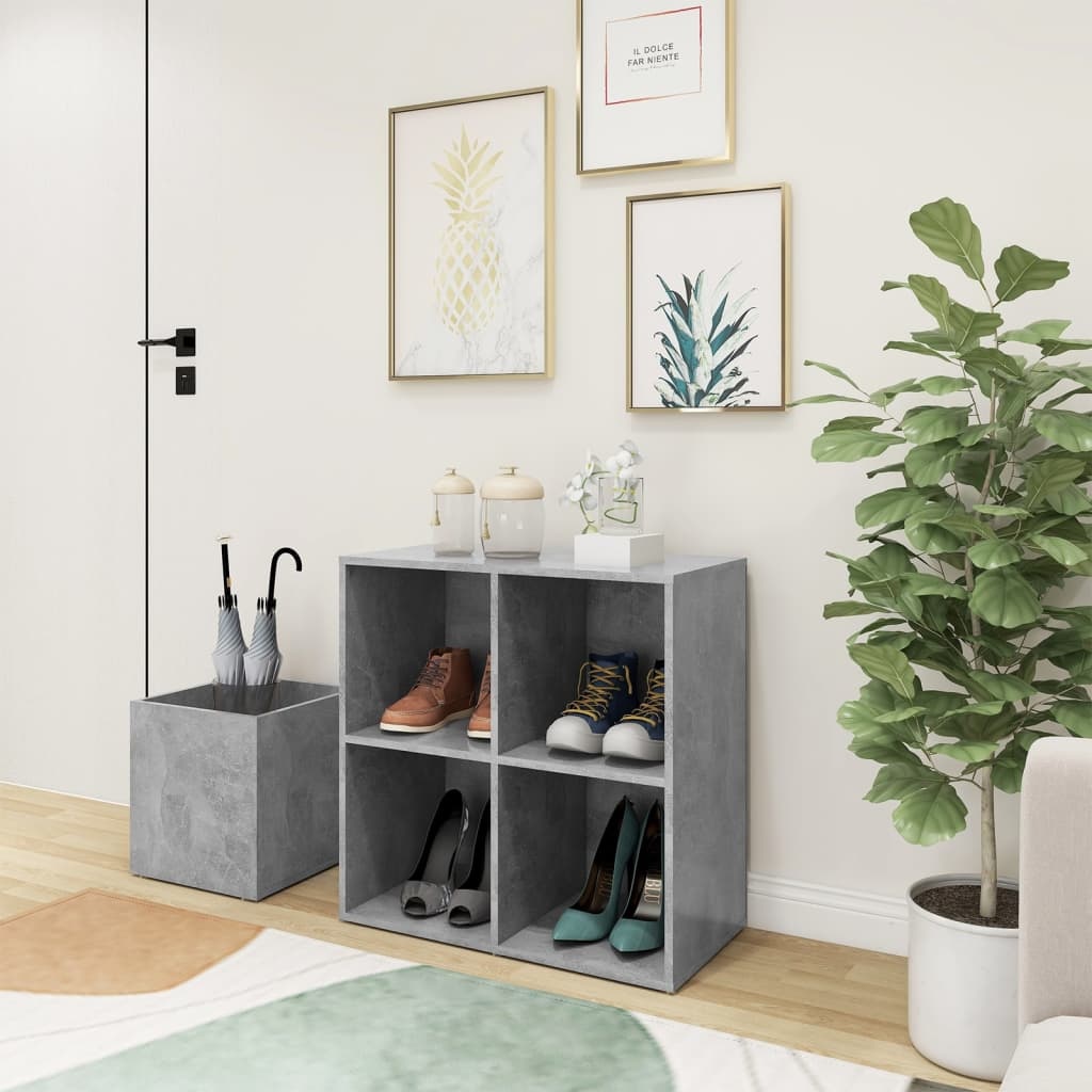 VidaXL Opbergkast 105x35,5x70 cm spaanplaat betongrijs