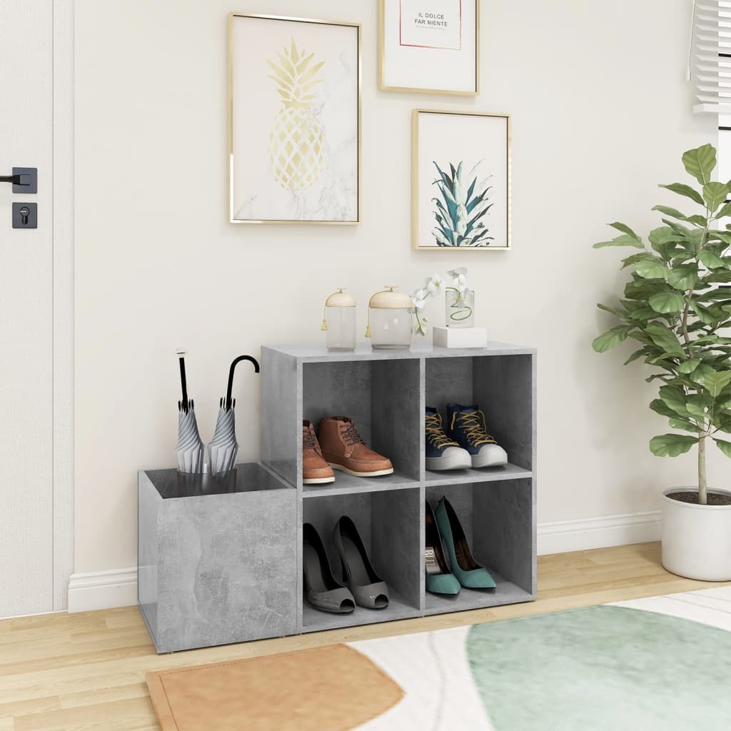 VidaXL Opbergkast 105x35,5x70 cm spaanplaat betongrijs