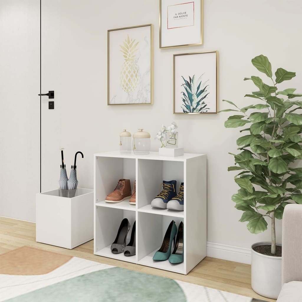 VidaXL Opbergkast 105x35,5x70 cm spaanplaat wit