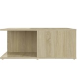 VidaXL Salontafel 80x80x31 cm spaanplaat wit en sonoma eikenkleurig
