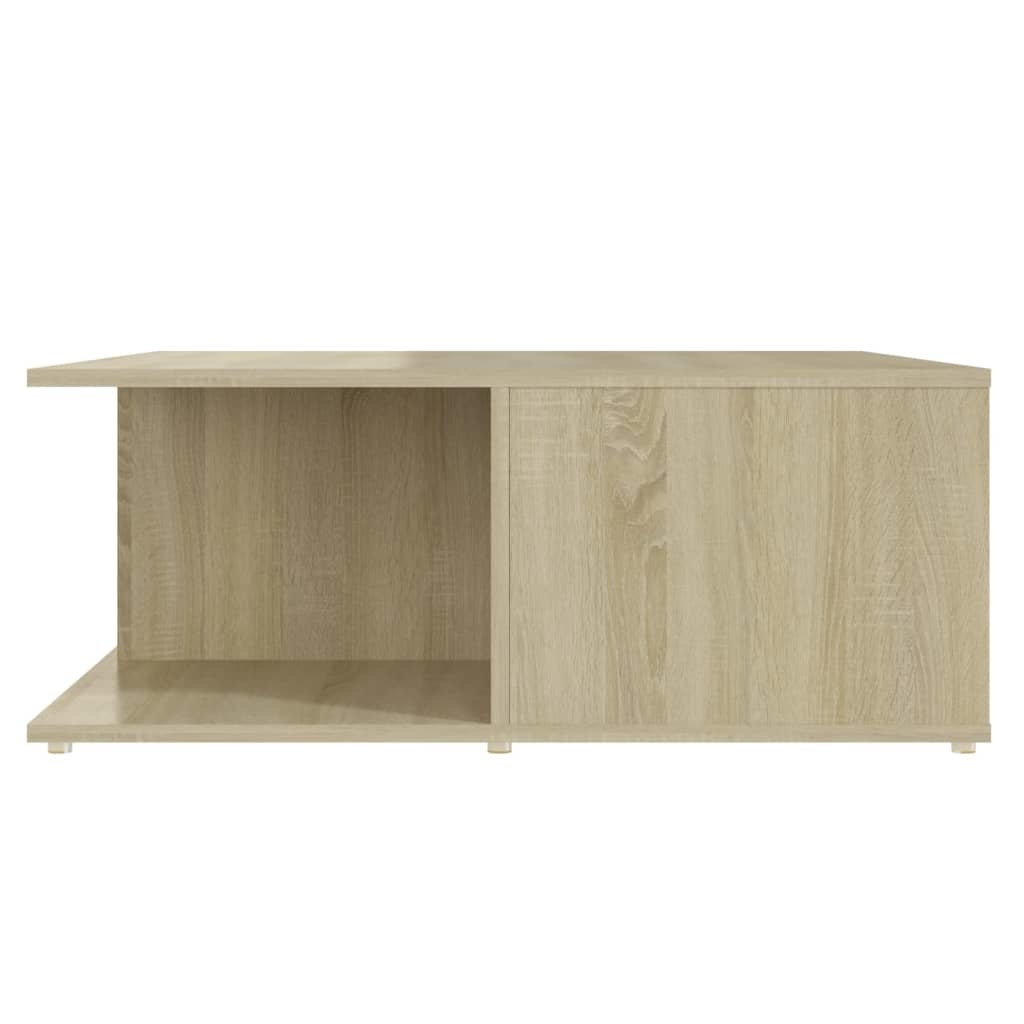 VidaXL Salontafel 80x80x31 cm spaanplaat wit en sonoma eikenkleurig