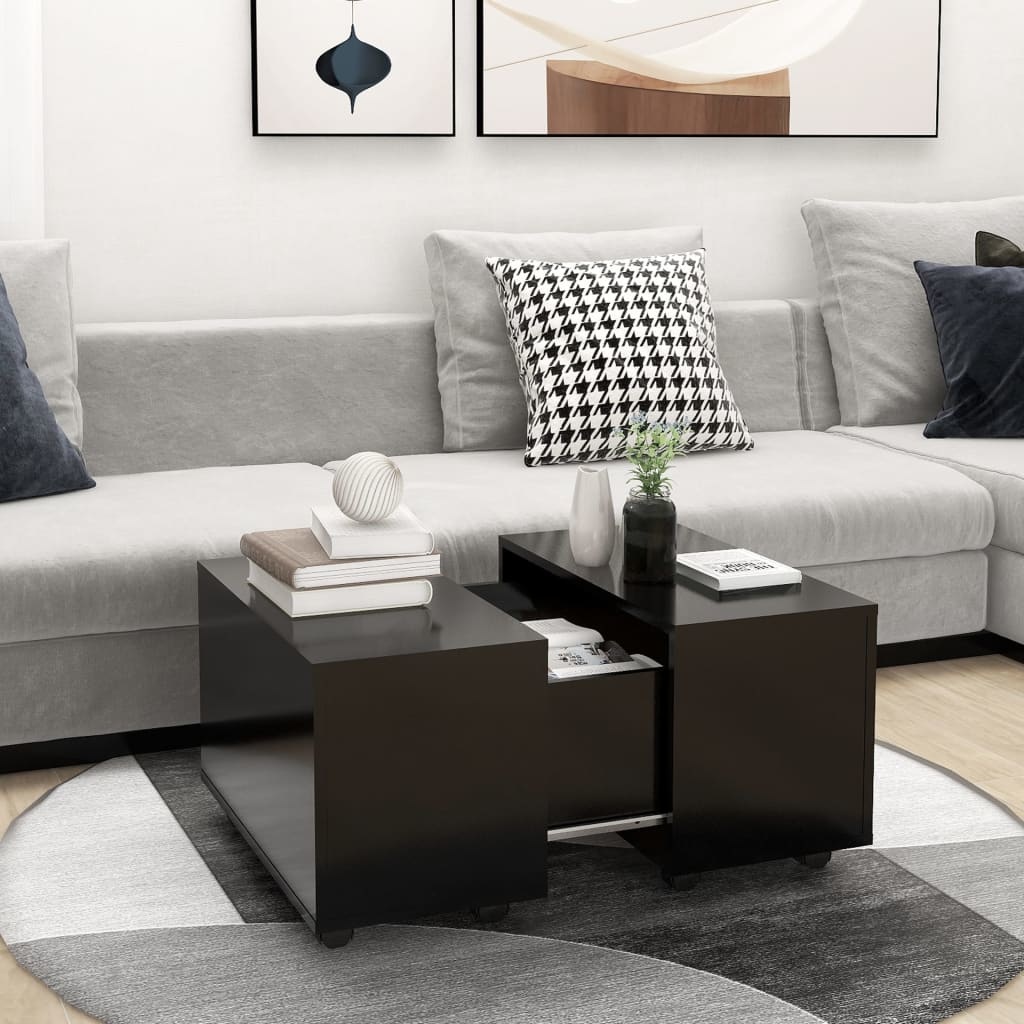 VidaXL Salontafel 60x60x38 cm spaanplaat zwart