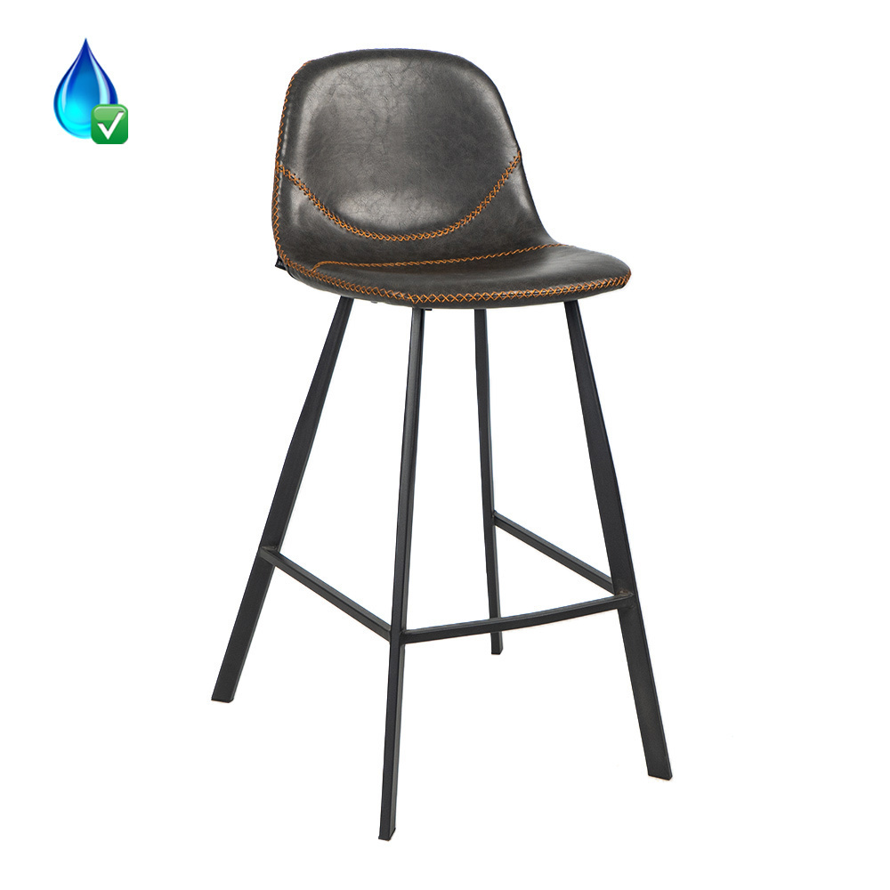 KantoormeubelenPlus Barkruk Sund Velvet of Eco Leer