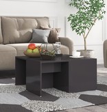 VidaXL Salontafels 4 st 33x33x33 cm spaanplaat hoogglans grijs