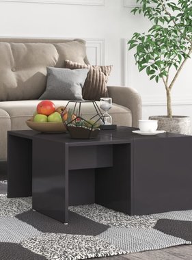 VidaXL Salontafels 4 st 33x33x33 cm spaanplaat hoogglans grijs