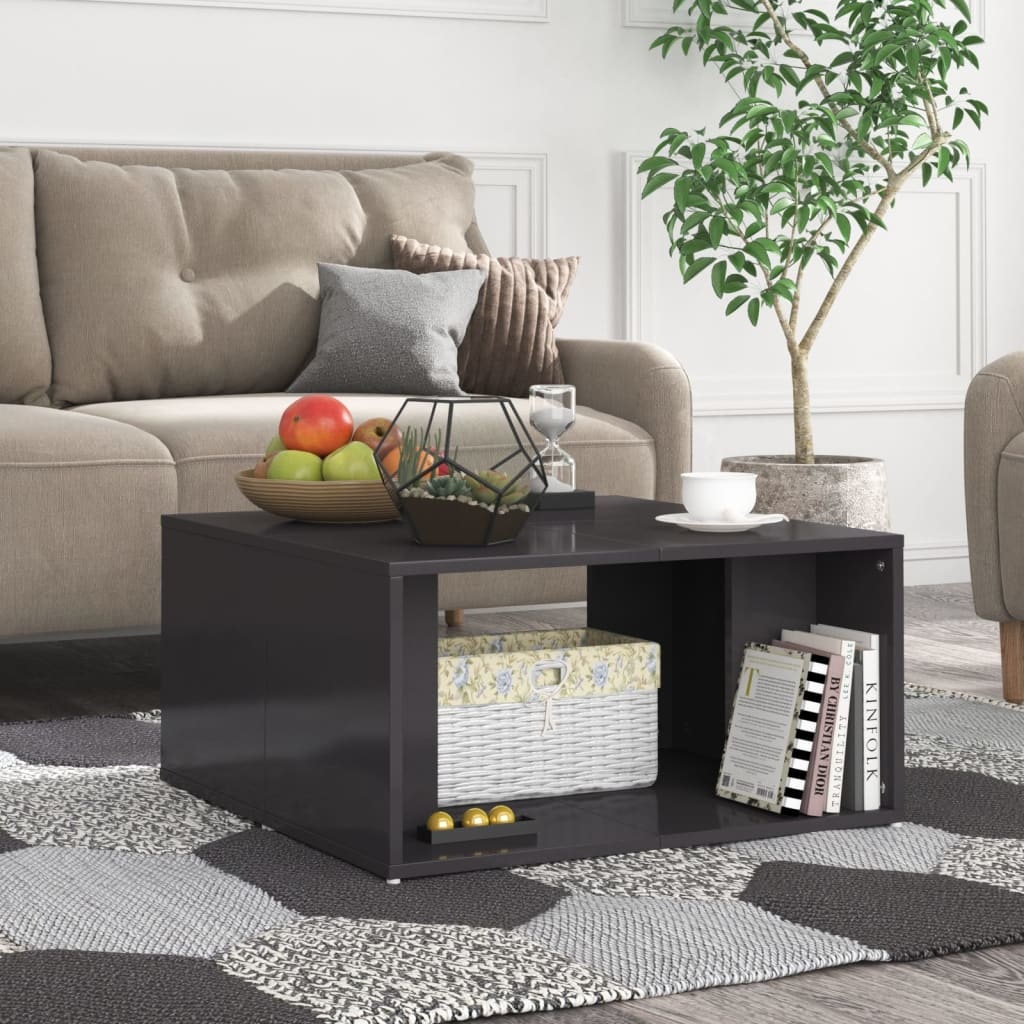 VidaXL Salontafels 4 st 33x33x33 cm spaanplaat hoogglans grijs