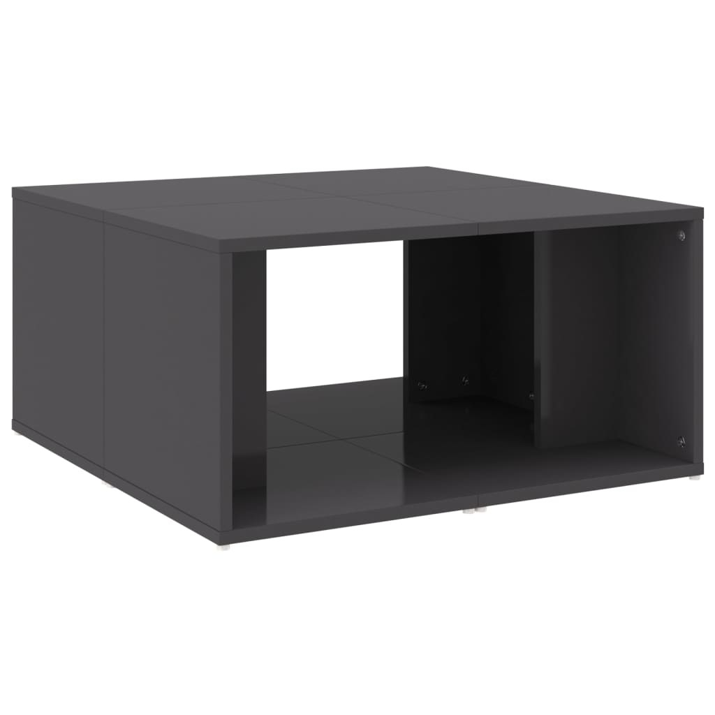 VidaXL Salontafels 4 st 33x33x33 cm spaanplaat hoogglans grijs