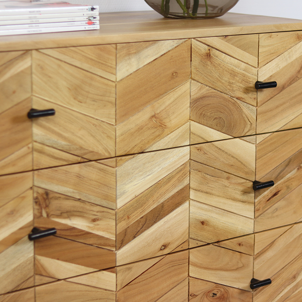 KantoormeubelenPlus Ladenkast Sulkava acaciahout 90 x 40 x 85 cm