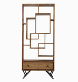 KantoormeubelenPlus Boekenkast - Divider Sulkava acaciahout 185 x 80 cm