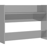 VidaXL Wandschoenenkast 80x18x60 cm spaanplaat hoogglans grijs