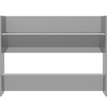 VidaXL Wandschoenenkast 80x18x60 cm spaanplaat hoogglans grijs