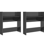 VidaXL Wandschoenenkasten 2 st 60x18x60 cm spaanplaat hoogglans grijs